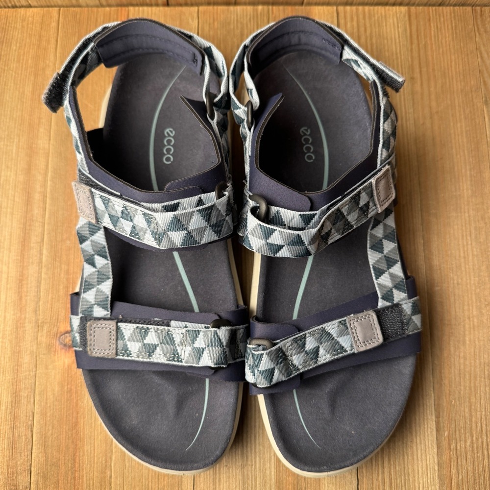 Ecco Women's Multi-Strap Hiking Sandals Size 40 US 9‎ Blue Geometric Gorpcore